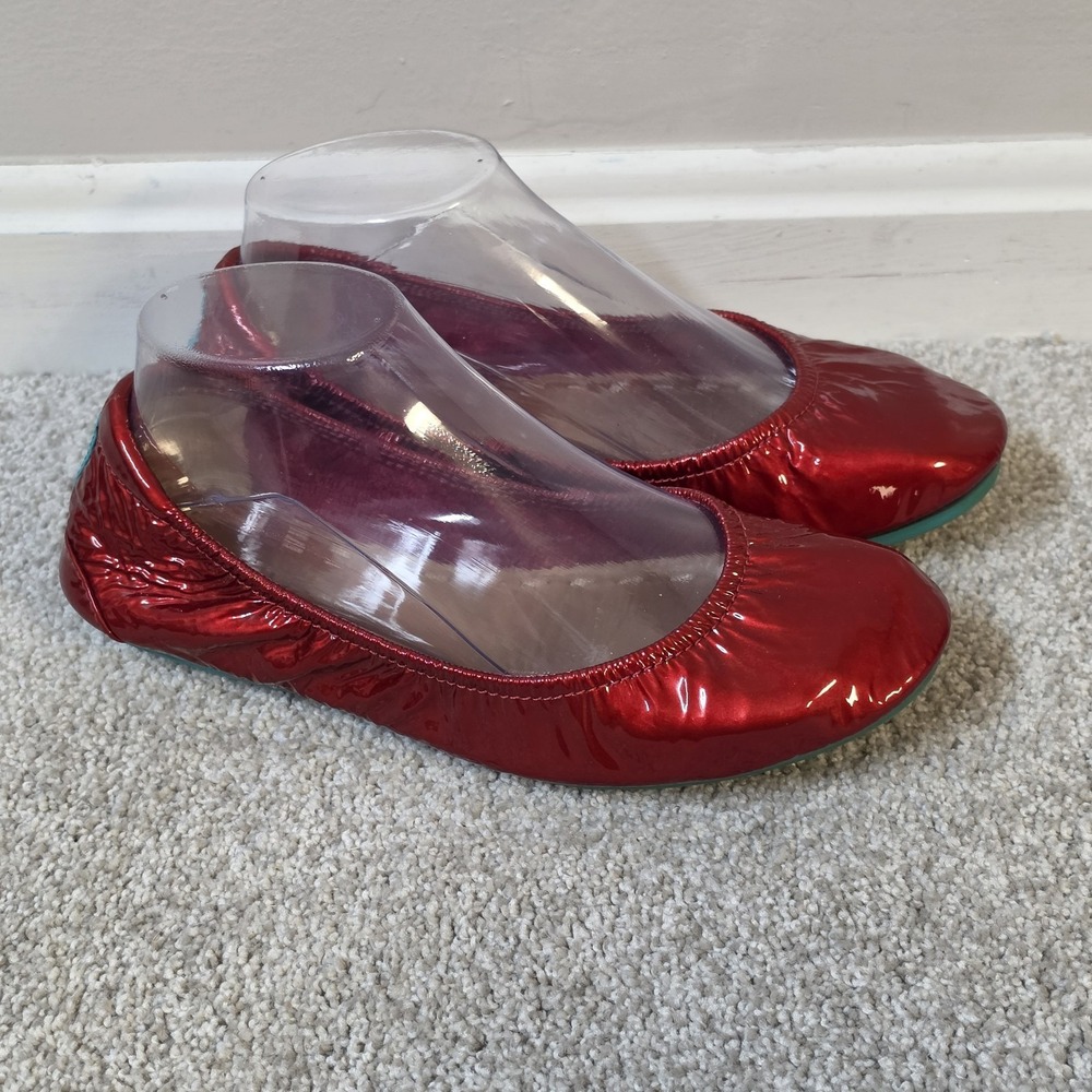 Tieks by Gavrieli Patent Leather ❤️ Red Diamond Flats Shoes Sz 7 Limited Edition